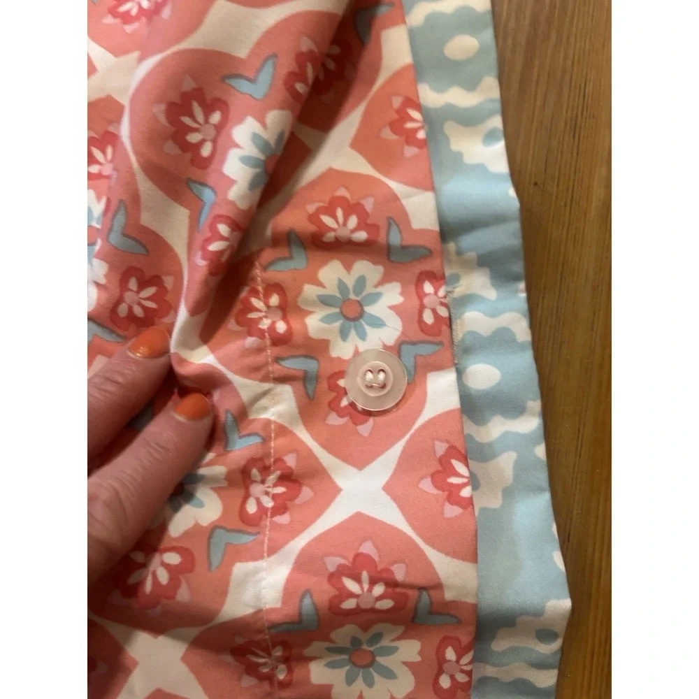 Cynthia Rowley Twin Duvet Set 2Pc Pink &‎ Blue Reversible Duvet & Sham